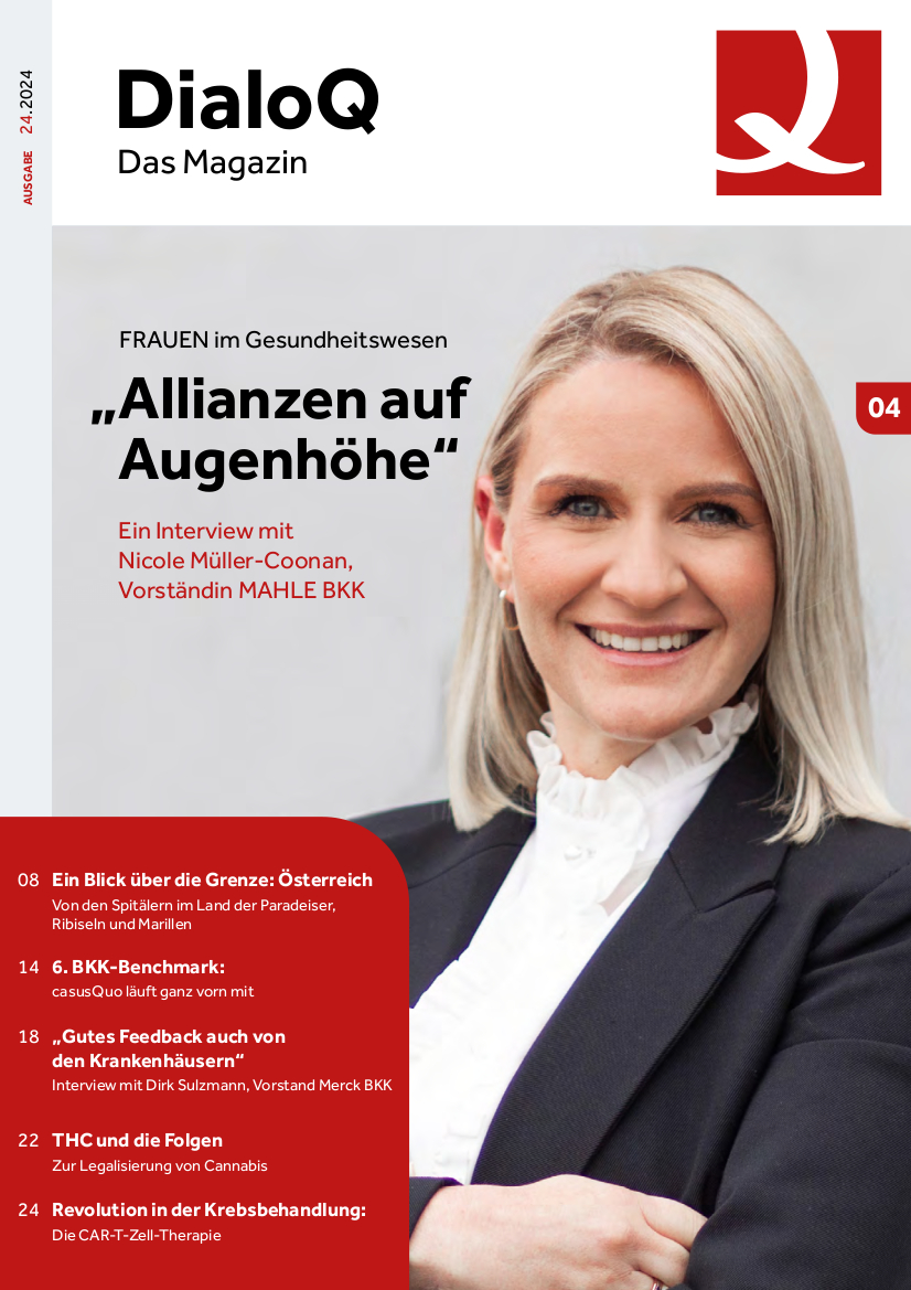 Magazincover: Interview über Frauen im Gesundheitswesen.
